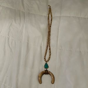 Betsy Pittard Aquamarine bone necklace